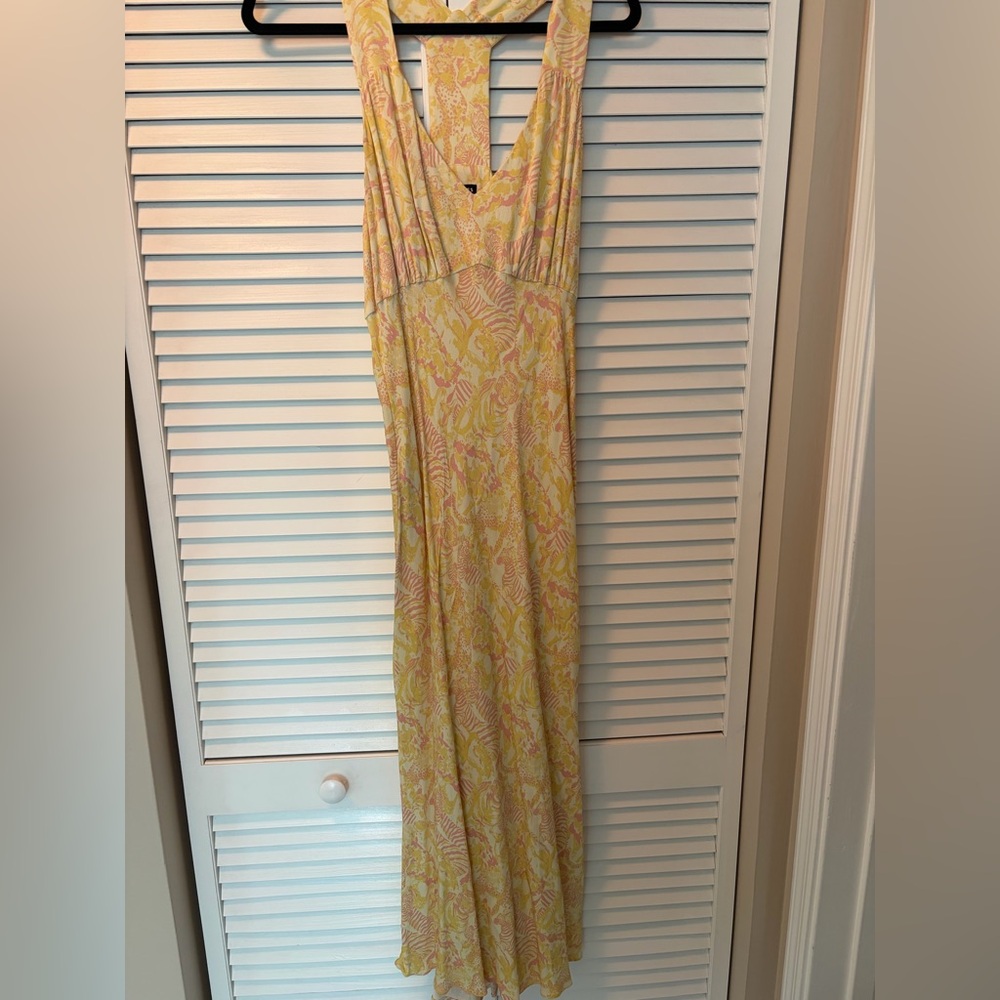 Whistles Vibrant Yellow and Pink Maxi Dress
